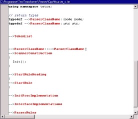 Rahmen für die Erzeugung von C++-Code